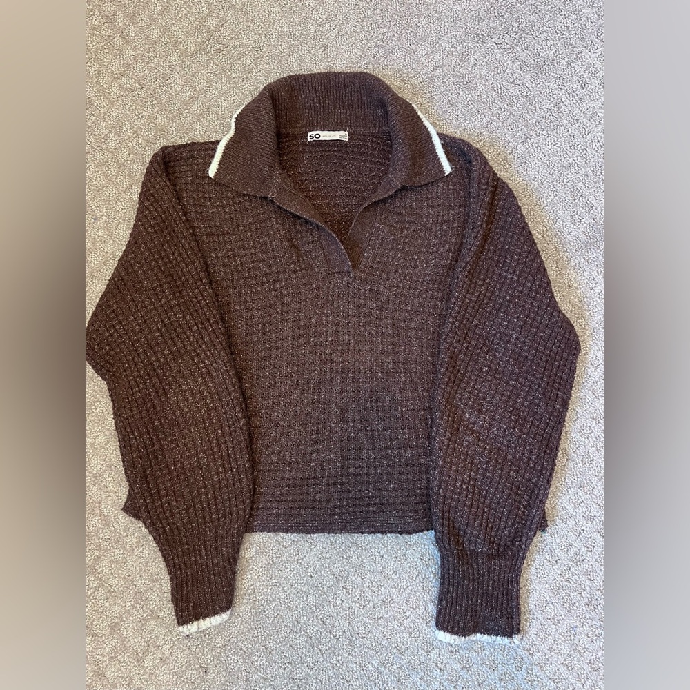 SO Chocolate Brown Cropped Sweater